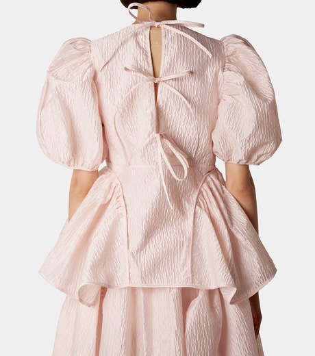 〓CECILIE BAHNSEN〓フローラル刺繍シルク混タフタ リボン ビスチェ セシリーバンセン - Cecilie Bahnsen | Puff Sleeve Top w/Side