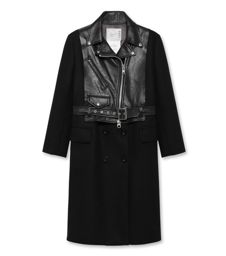 sacaiコート　サイズ1 黒 サカイ - sacai | Cowhide Biker Detail Coat-Black-1の通販 | RESTIR