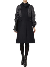 sacai ショートトレンチコート MA-1 サイズ1ブラック 2025年最新】sacai レディース トレンチコート・スプリングコートの