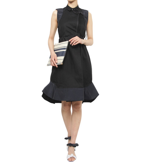 サカイ - sacai | Sleeveless Cotton Dress-Black-1の通販