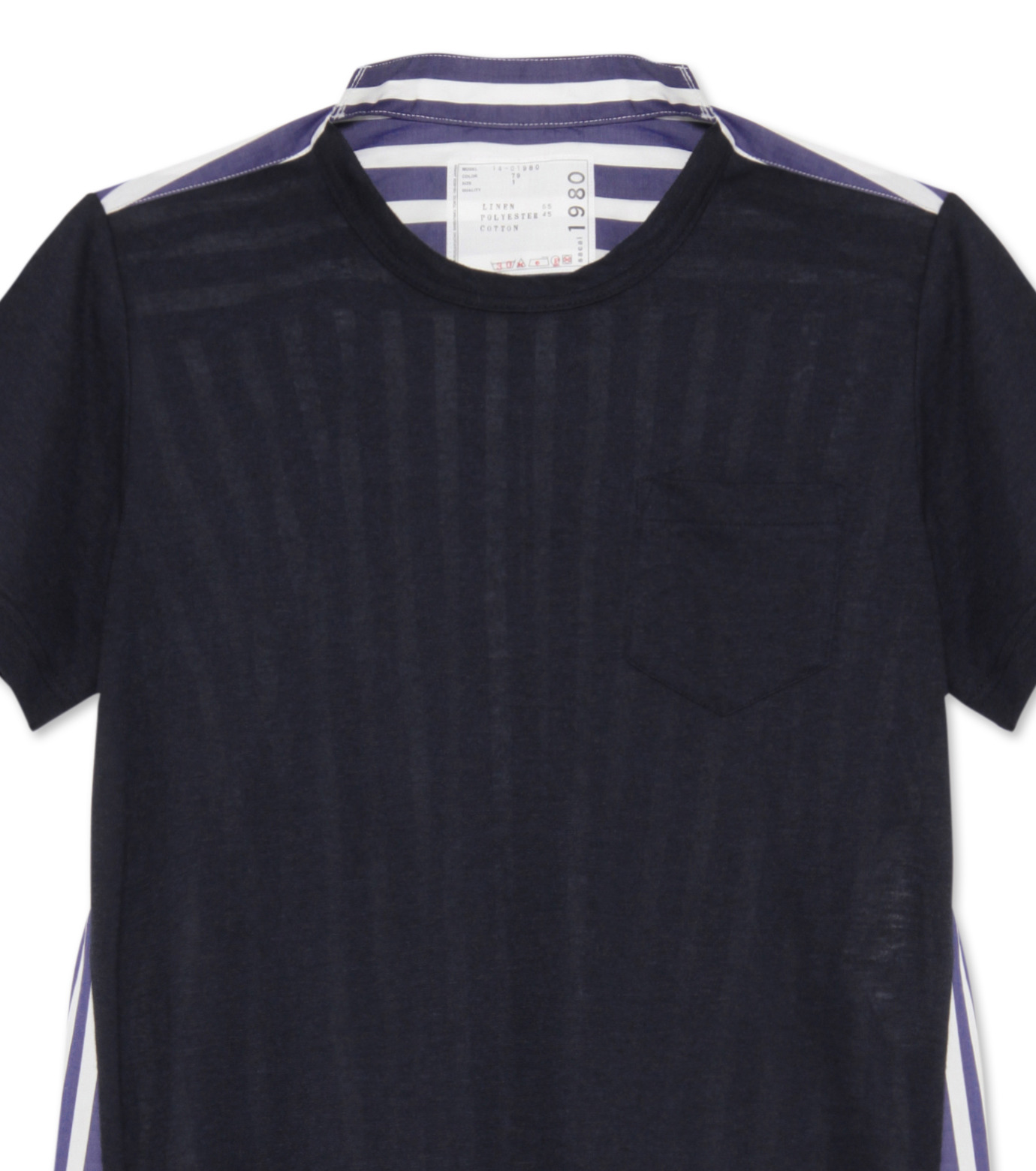 Sacai☆関税込☆ストライプコットン ネイビー ミディドレス Sacai☆関税込☆ストライプコットン ネイビー ミディドレス