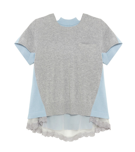 サカイ - sacai | Layered Shortsleeve Top-Gray-1の通販