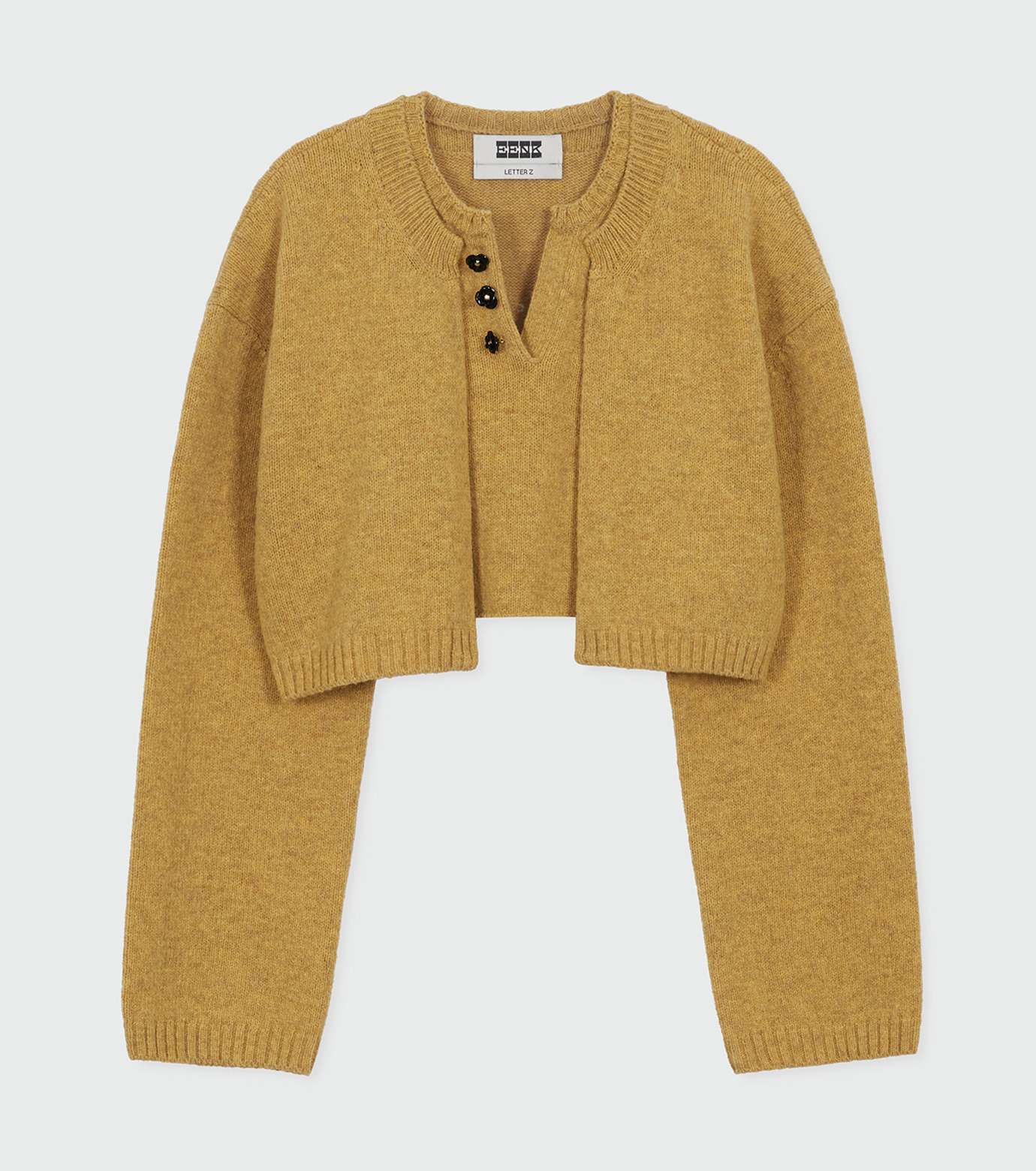 インク - EENK | Cropped Knit Cardigan-Mustard-Sの通販 | RESTIR 