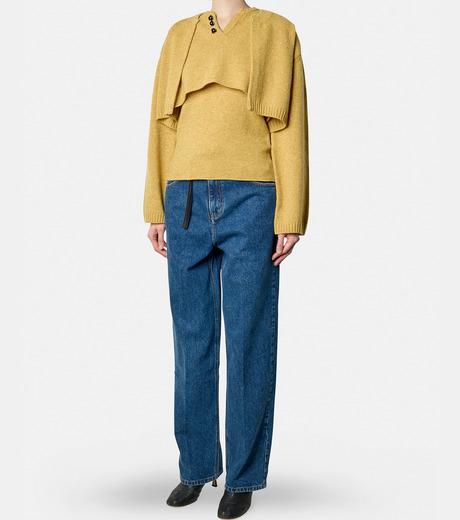 インク - EENK | Cropped Knit Cardigan-Mustard-Sの通販 | RESTIR  