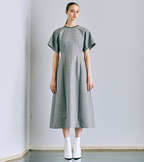 ル シェル ブルー Le Ciel Bleu コンストラクションラインチェックドレス Multi Colour 36の通販 Restir リステア