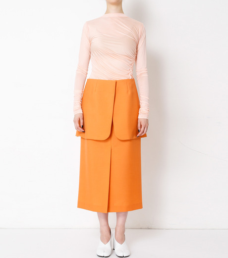 IRENE スカート アイレネ - IRENE | Color Gabardine Tape Skirt-Gray-38の通販