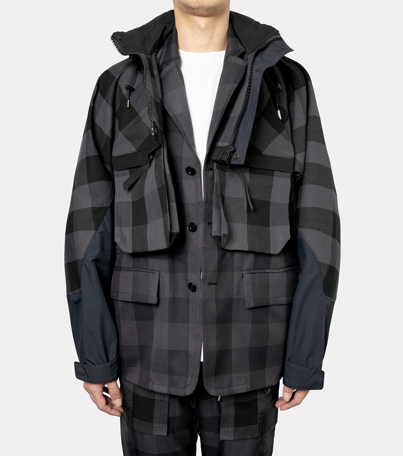 サカイ - sacai | Buffalo Check Blouson-Gray-1の通販 | RESTIR ...
