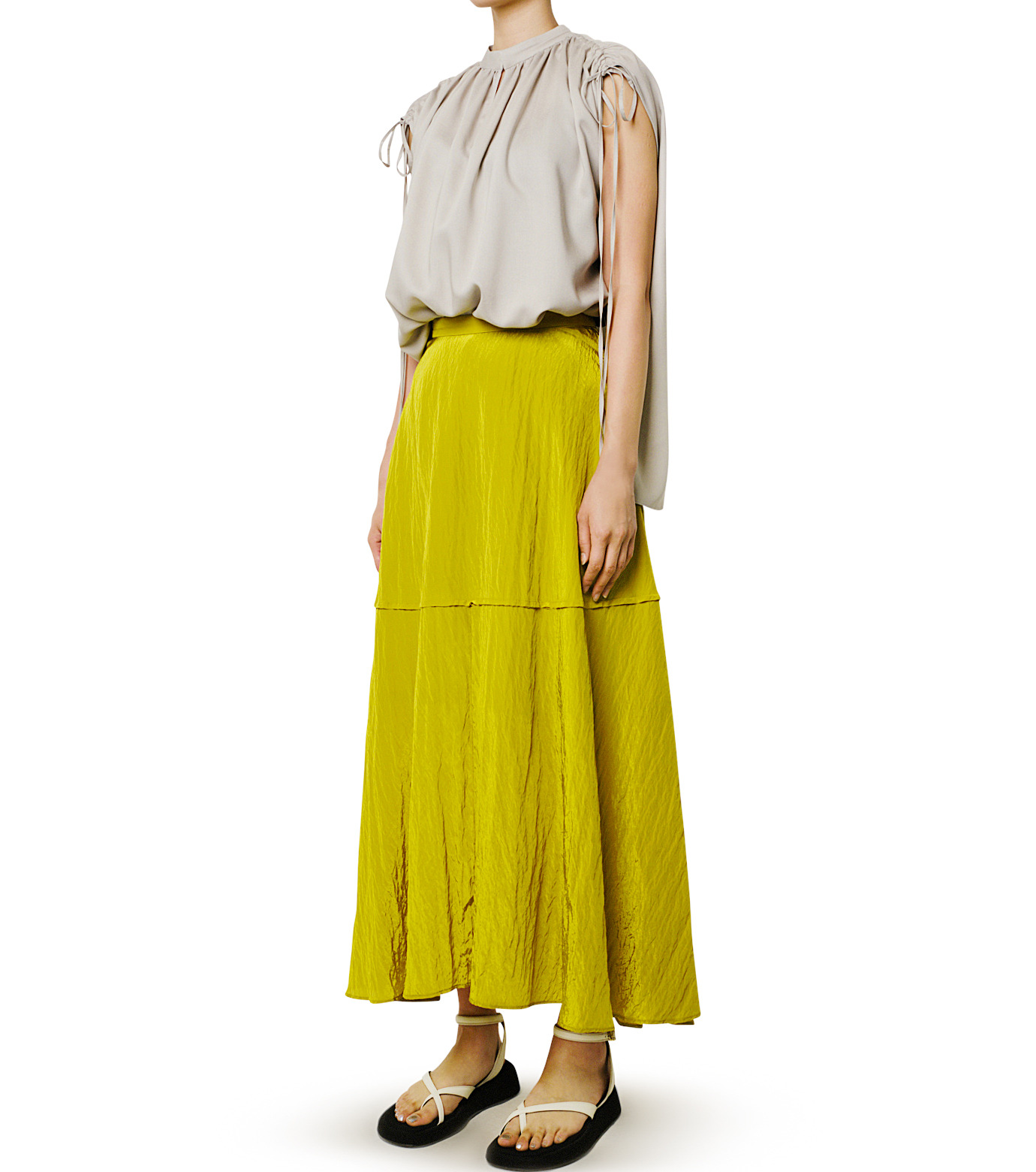 ル シェル ブルー - LE CIEL BLEU | Maxi Flare Skirt-Yellow-34の通販