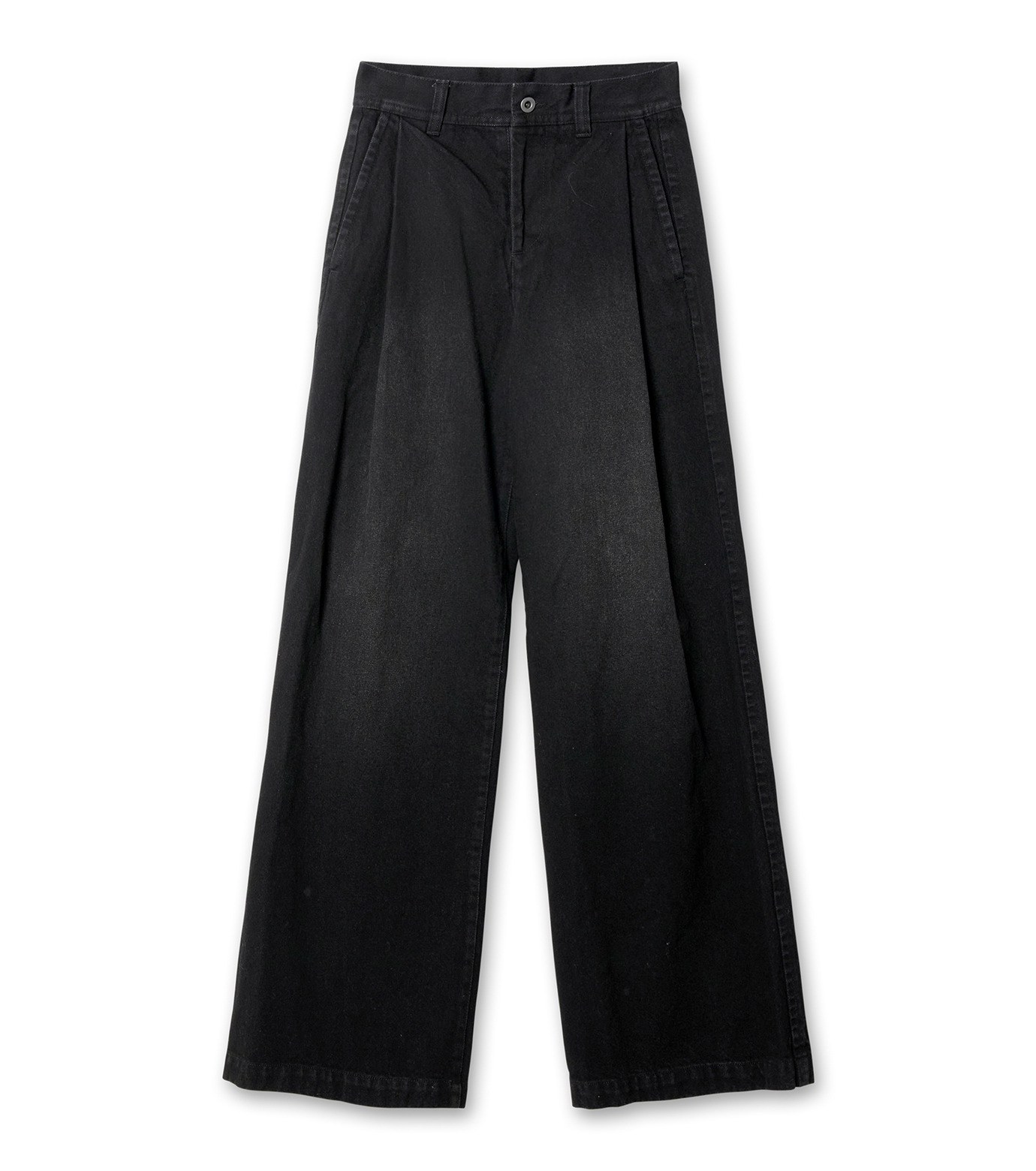 シンプティ - Simpti. | 1Tuck Wide Denim.-Black-XSの通販 | RESTIR 