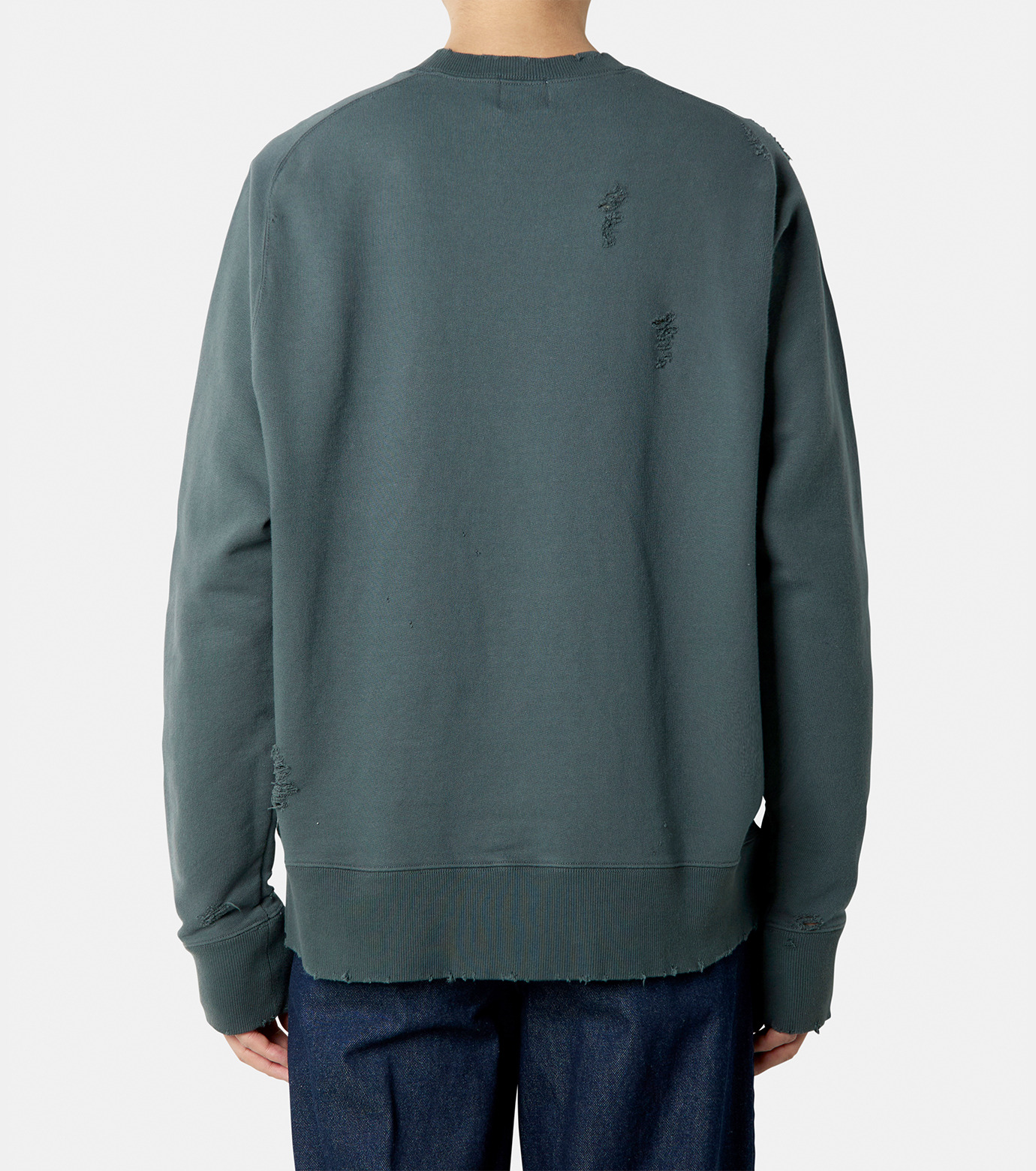 シンプティ - Simpti. | Damaged Sweat Shirt.-Green-2の通販 | RESTIR 