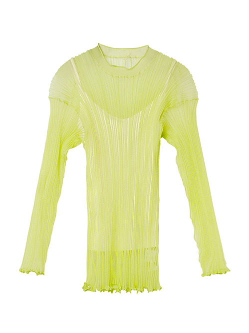 ル シェル ブルー - LE CIEL BLEU | Sheer Rib Knit Tops-Light ...