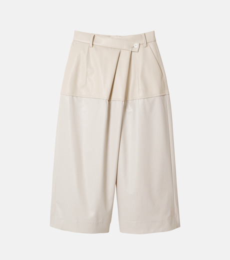 アイレネ - IRENE | Faux Leather×Georgette Shorts-Light | RESTIR 