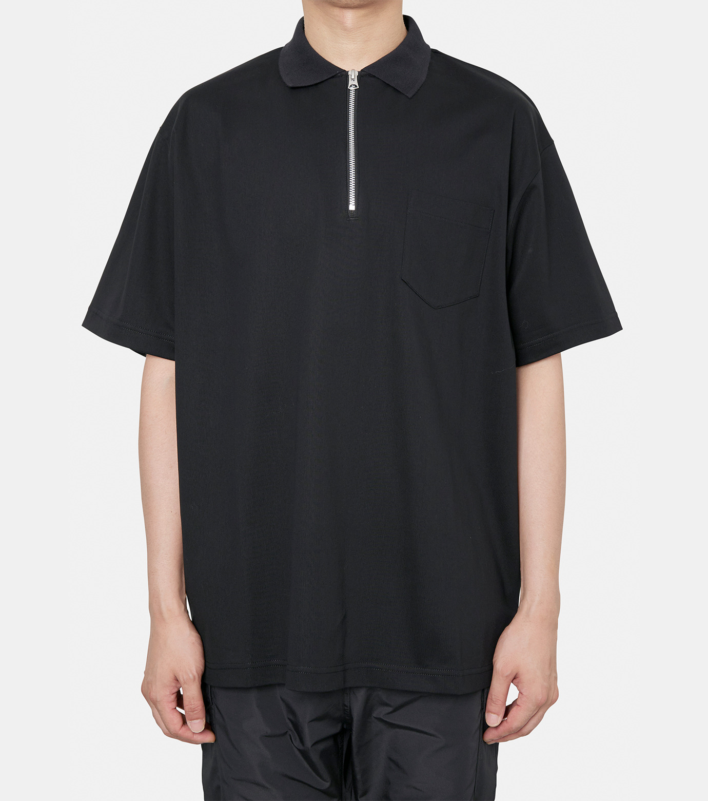 サカイ - sacai | Cotton Jersey Polo Shirt-Black-2の通販 | RESTIR 