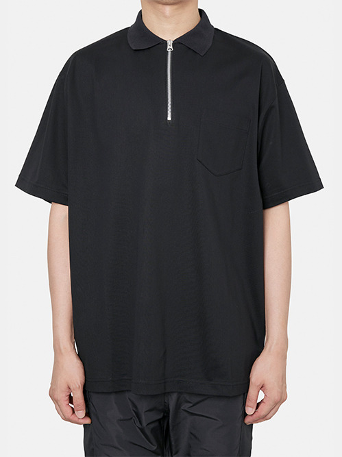 サカイ - sacai | Cotton Jersey Polo Shirt-Black-2の通販 | RESTIR 