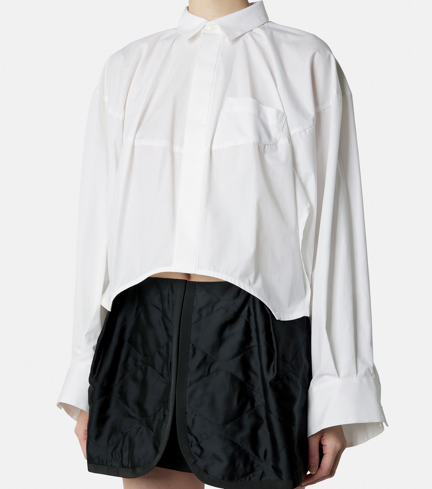 サカイ - sacai | Cotton Poplin Balloon Shirt-White-1の通販