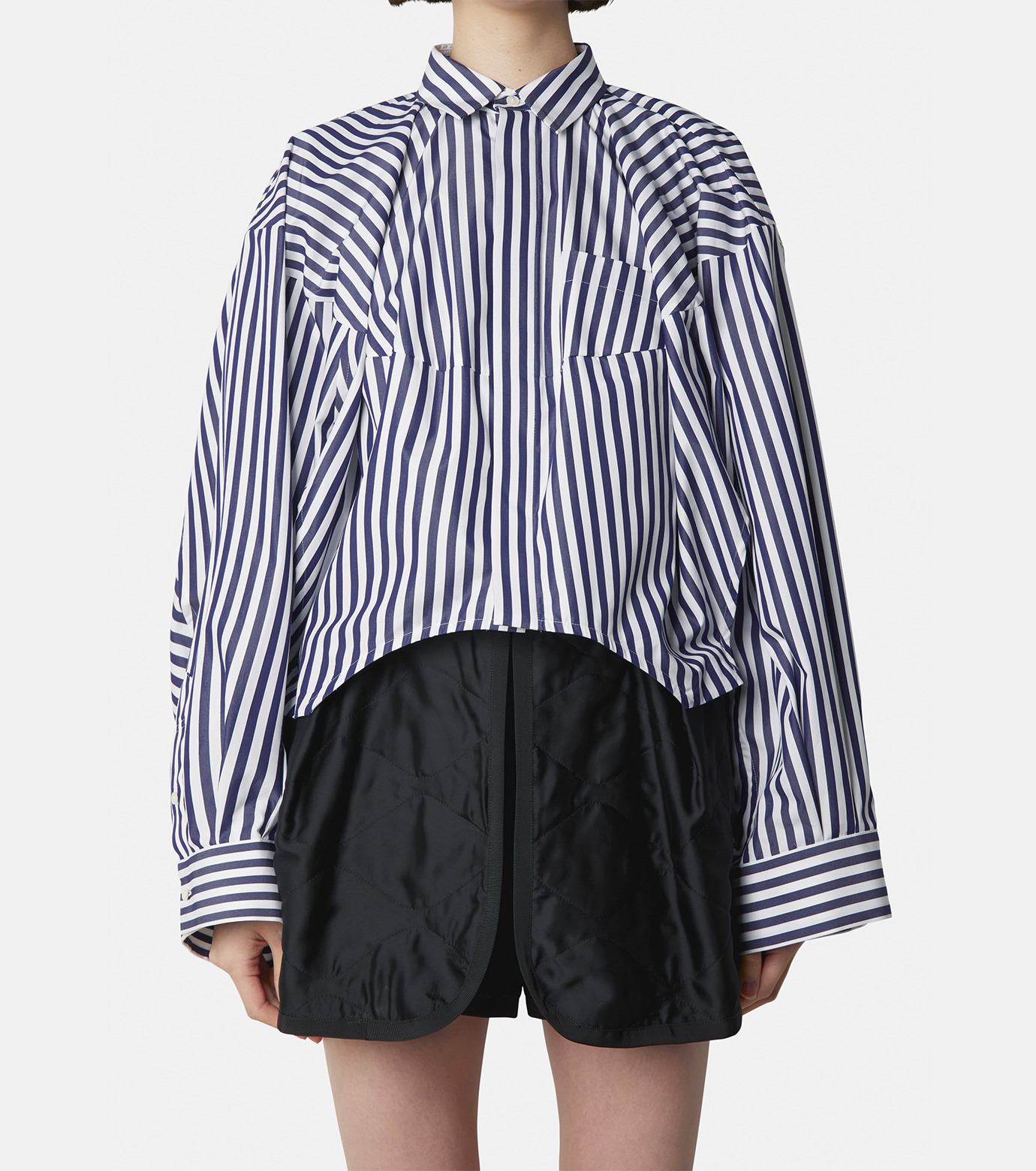 サカイ - sacai | Cotton Poplin Balloon Shirt-Navy-2の通販