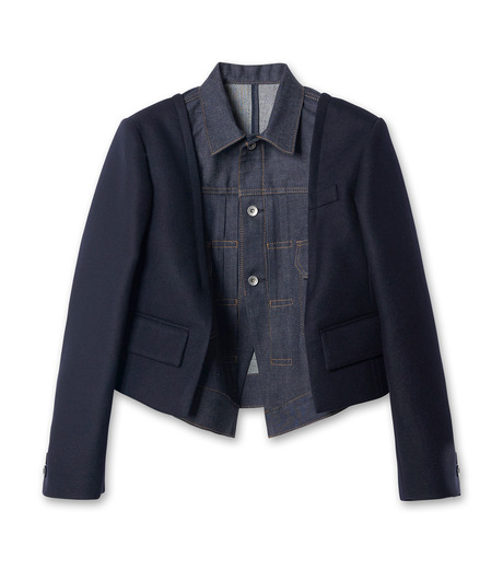 サカイ - sacai | Denim x Melton Jacket-Indigo-2の通販