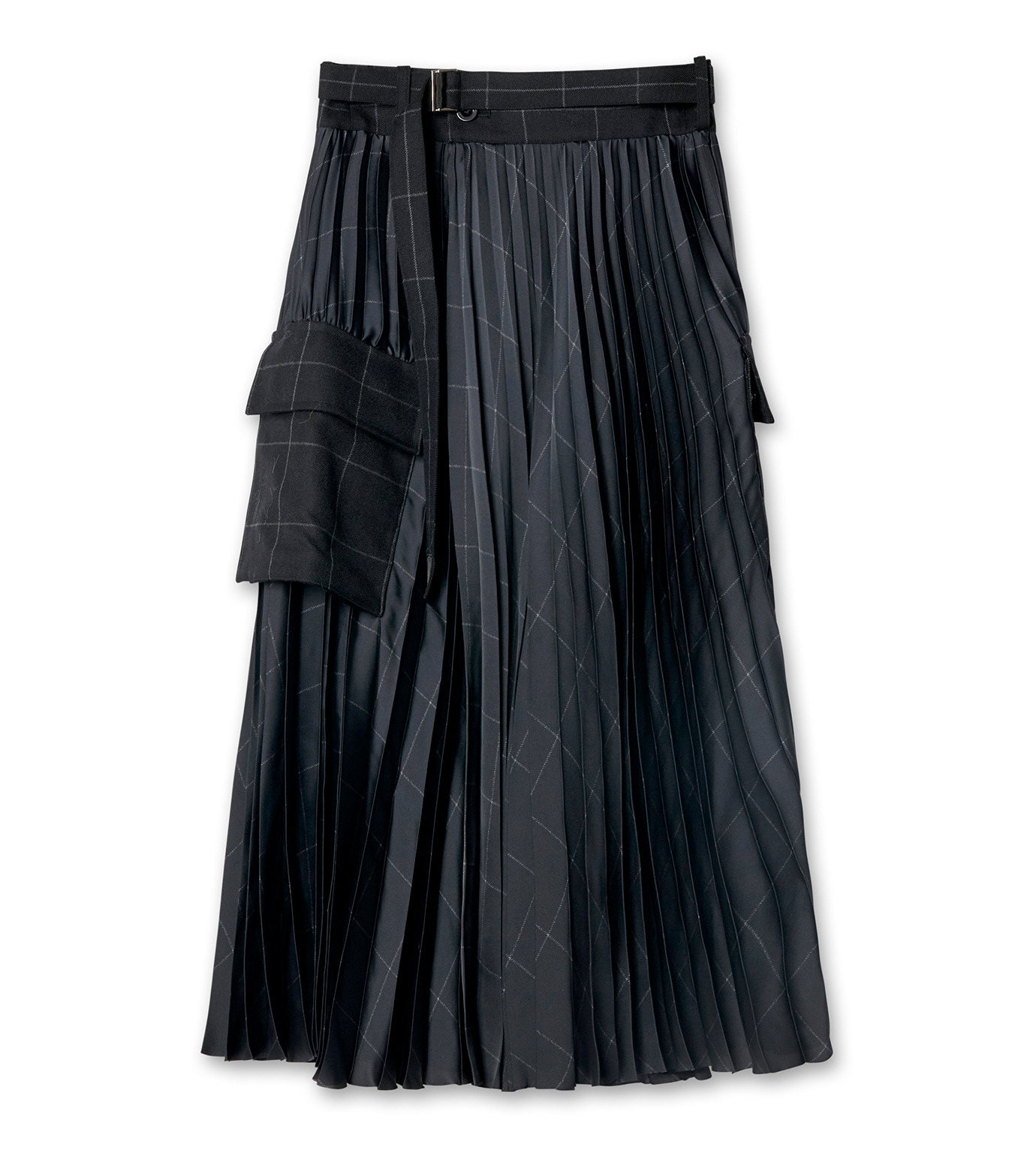 スカート SACAI 'Windowpane' skirt Black Black Windowpane Midi Skirt by sacai on Sale