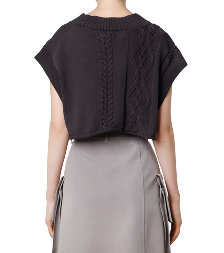 LE CIEL BLEU - あべし　ルシェルブルー★Asymmetric Cable Vest ルシェルブルー☆Asymmetric Cable Vest