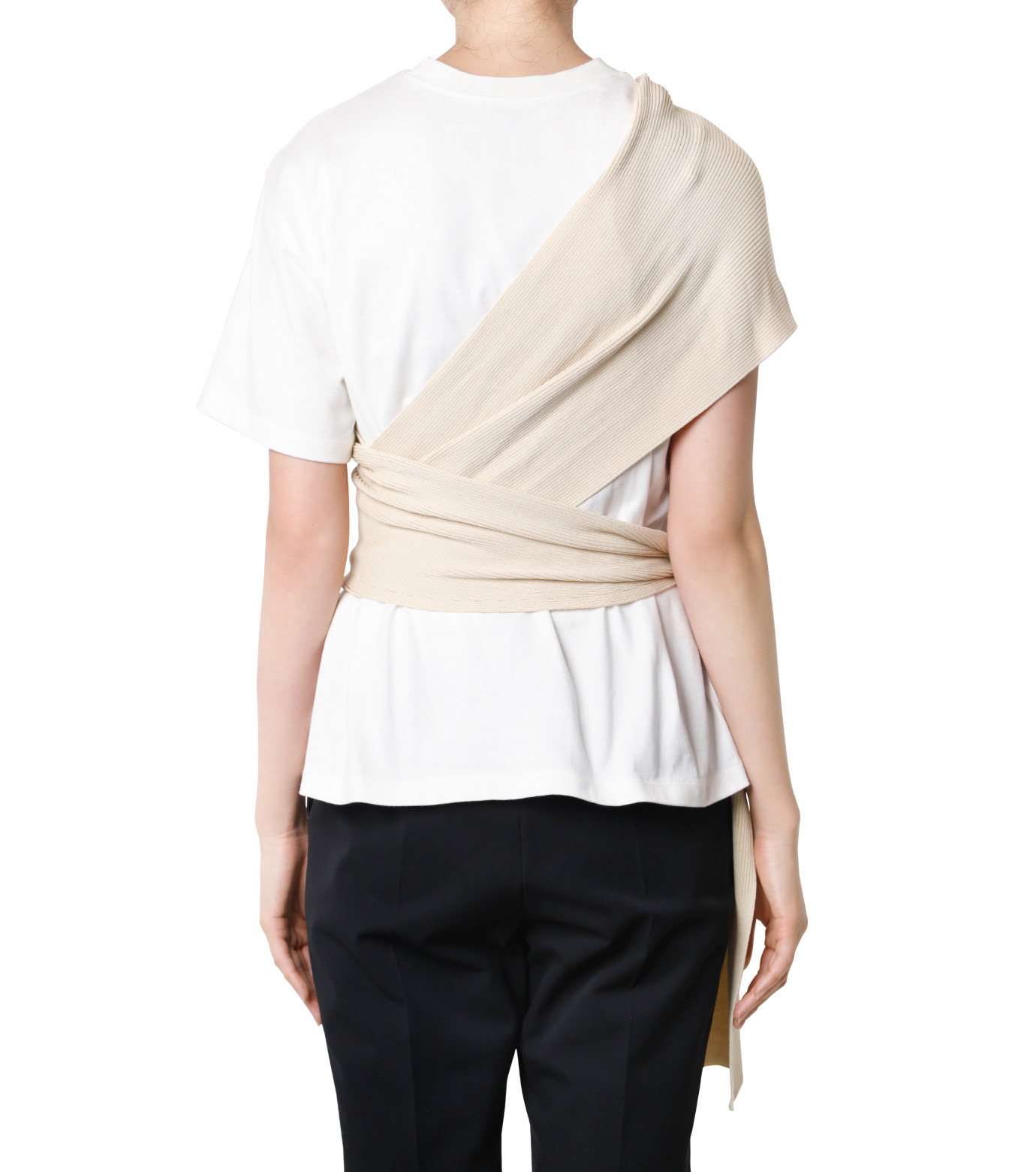 ル シェル ブルー - LE CIEL BLEU | Wrap Detail Tee-White-36の
