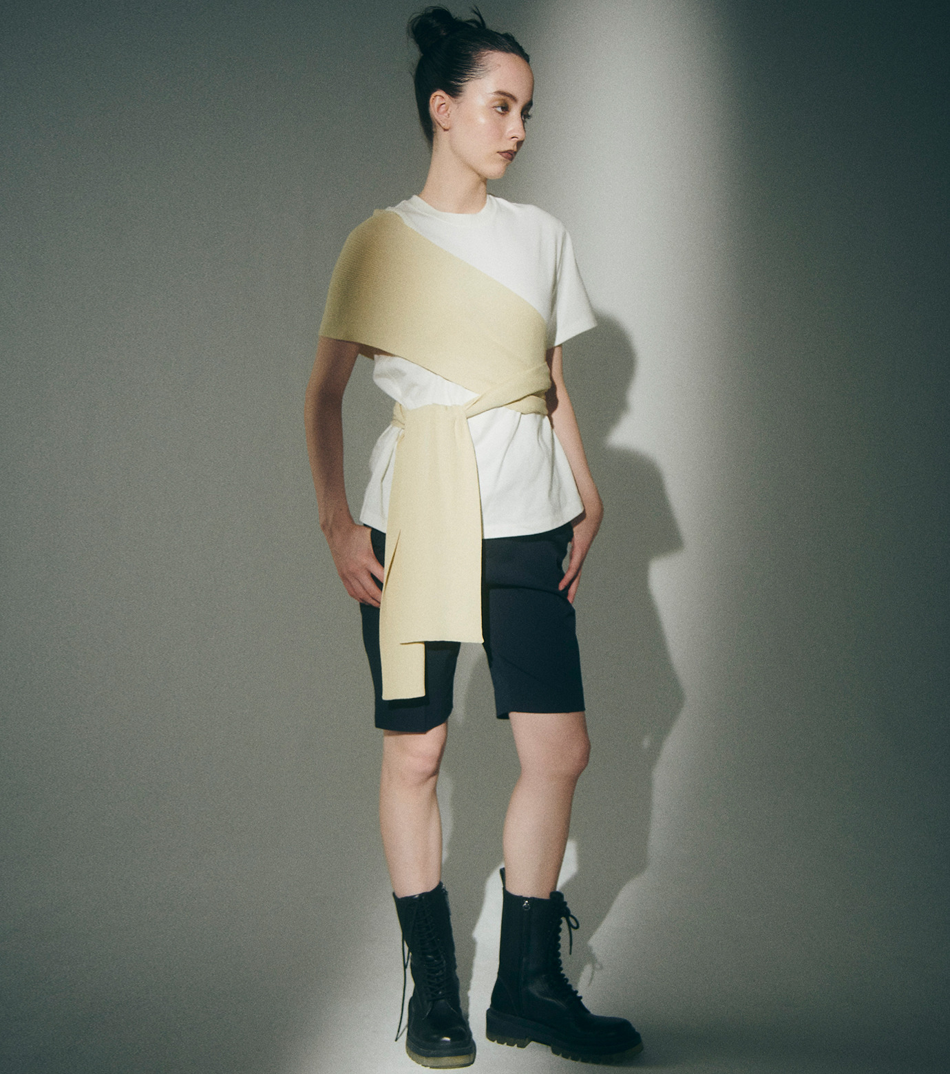 ル シェル ブルー - LE CIEL BLEU | Wrap Detail Tee-White-36の