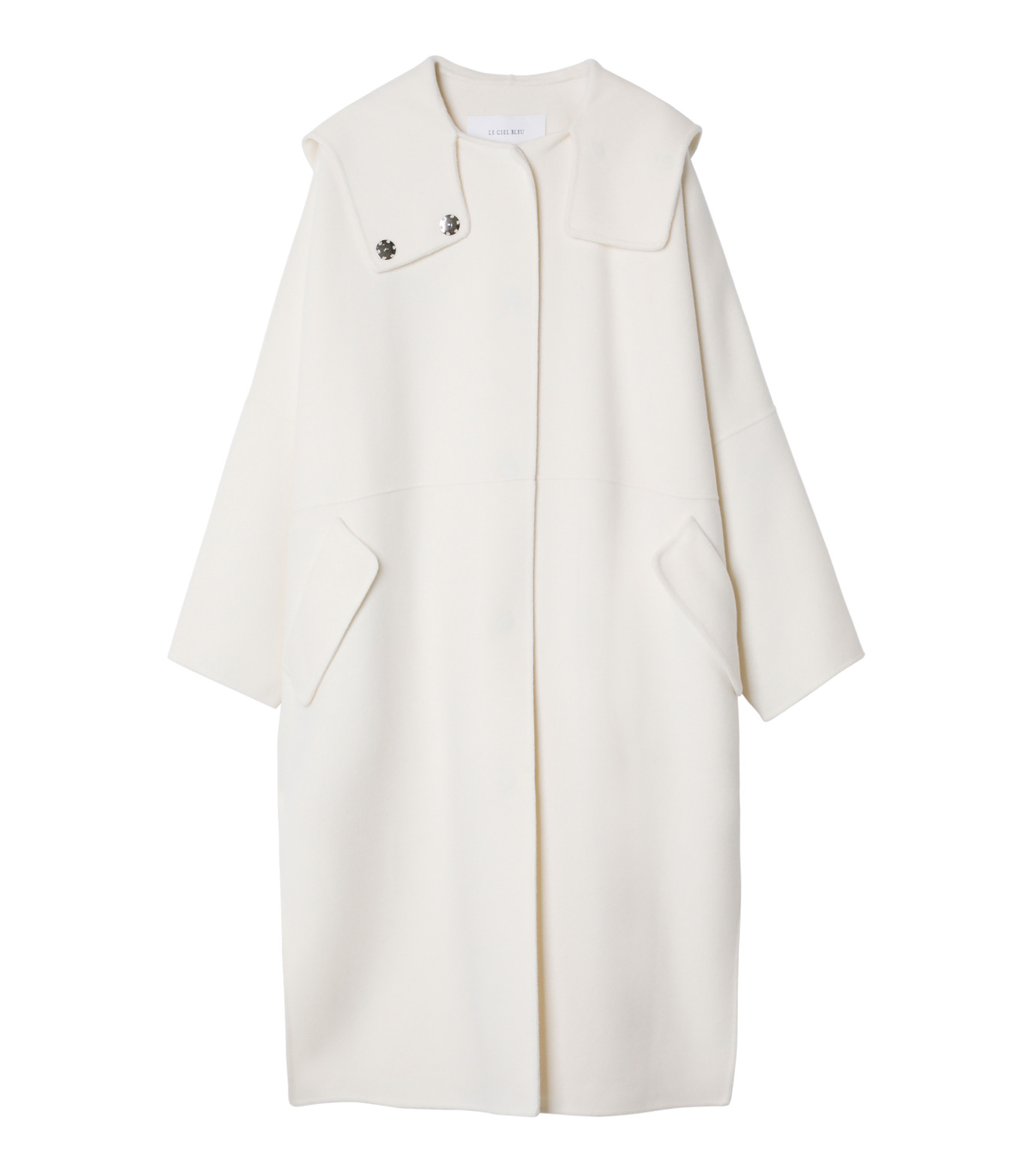 ル シェル ブルー - LE CIEL BLEU | Hooded Over Coat-White-36の通販 ...