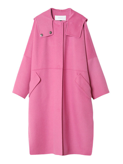 ル シェル ブルー - LE CIEL BLEU | Hooded Over Coat-Pink-36の通販