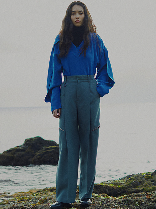 アイレネ　パンツ アイレネ - IRENE | Color Gabardine Pants-Green-38の通販