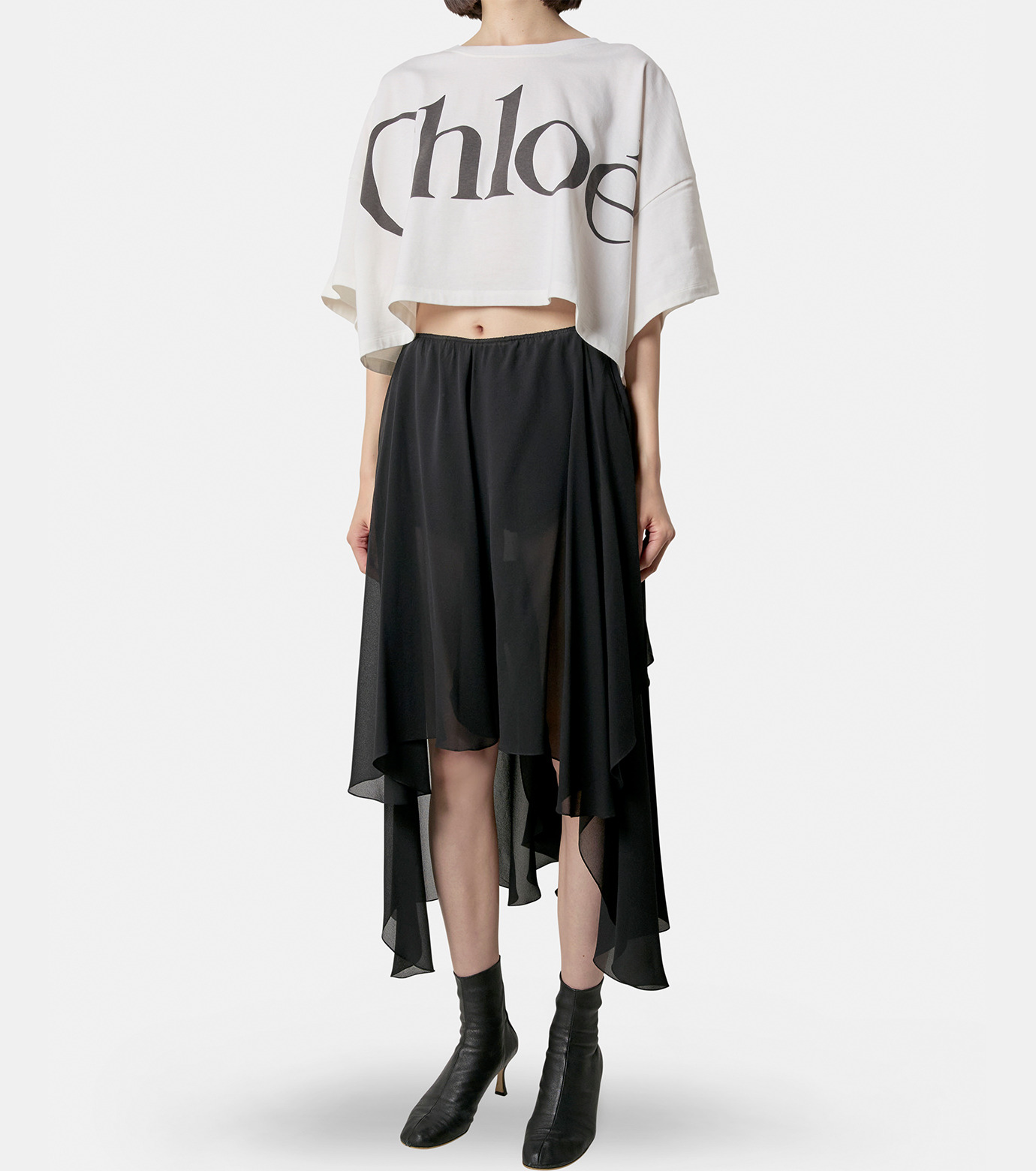 クロエ - Chloe | Silk Georgette Asymmetry Hem | RESTIR リステア