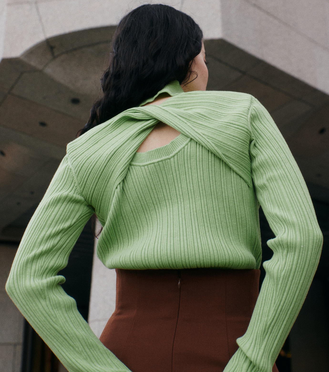 ル シェル ブルー - LE CIEL BLEU | Random Rib Twist Knit-Light ...