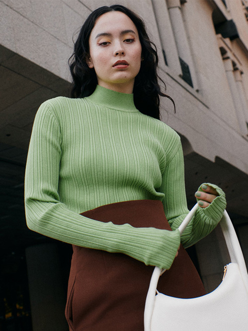 ル シェル ブルー - LE CIEL BLEU | Random Rib Twist Knit-Light ...