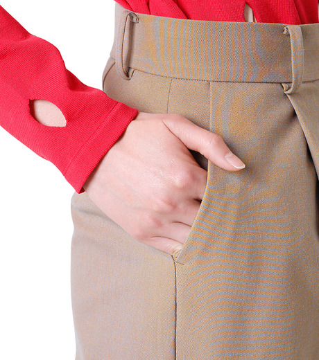 ル シェル ブルー - LE CIEL BLEU | Side Zip Trousers-Brown-34の通販 ...