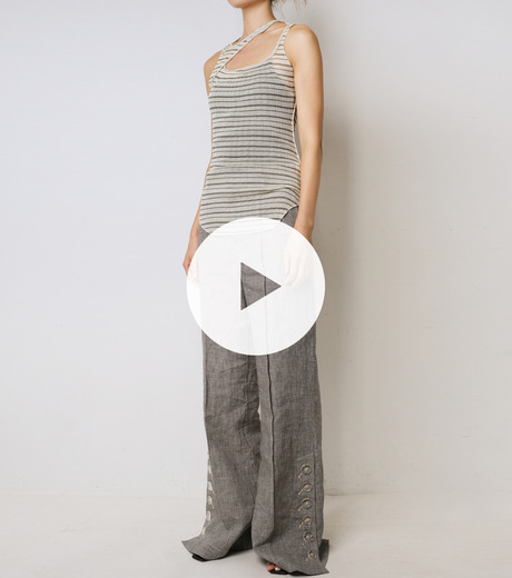 IRENE アイレネ Emergency Light Vest タフタ リボン アイレネ - IRENE | Shadow Plaid Vest-Charcoal Gray-36の通販