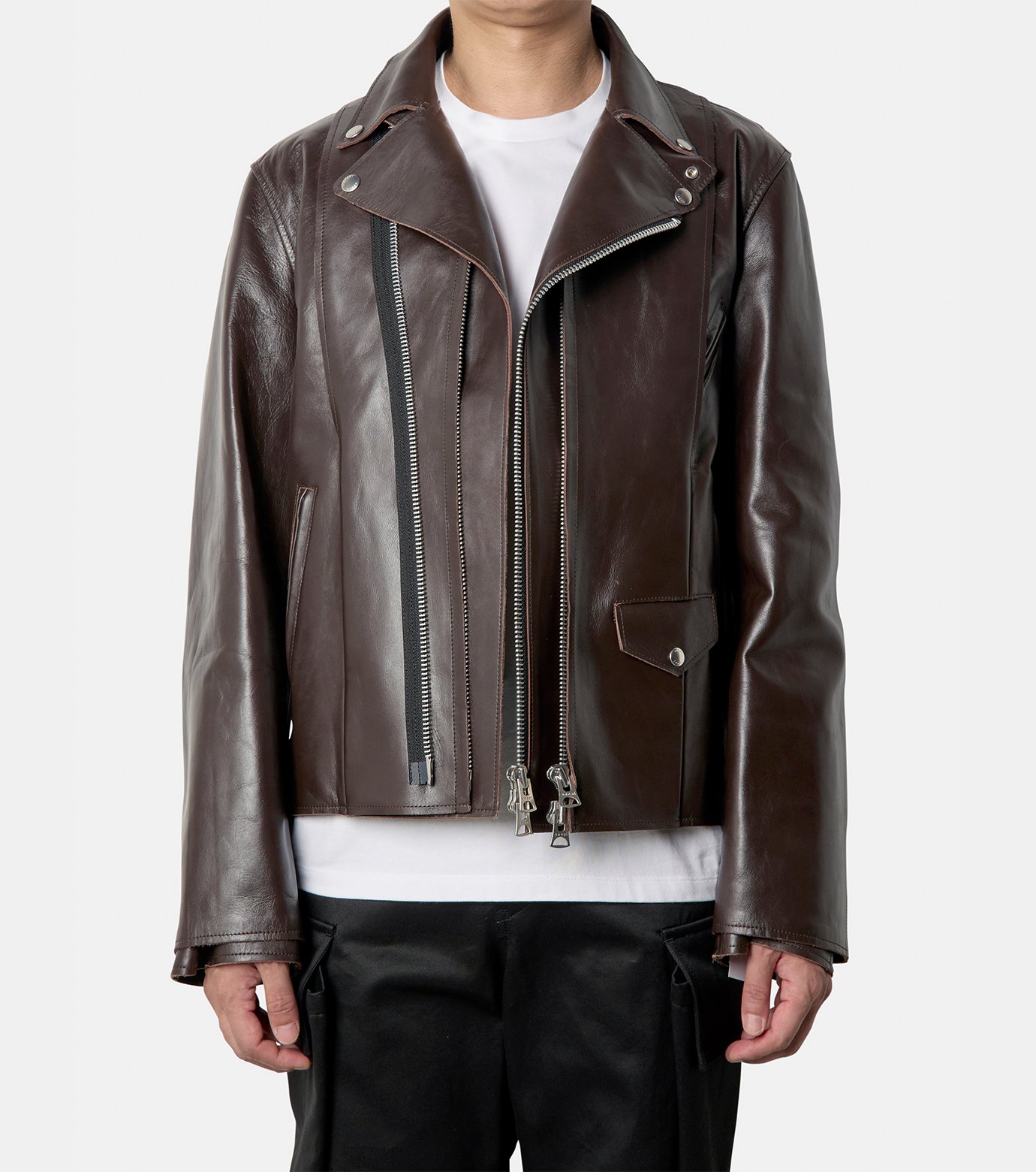 sacai25AW レザージャケット　ブラウン1 25SS Sacai Leather Jacket 1 限定カラー ブラウン
