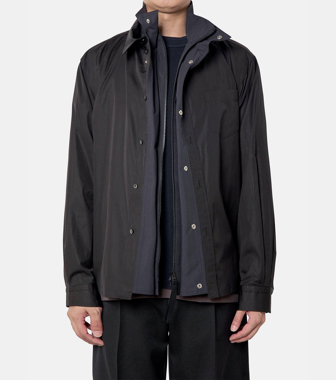 サカイ - sacai | Poplin Shirt-Black-2の通販 | RESTIR リステア