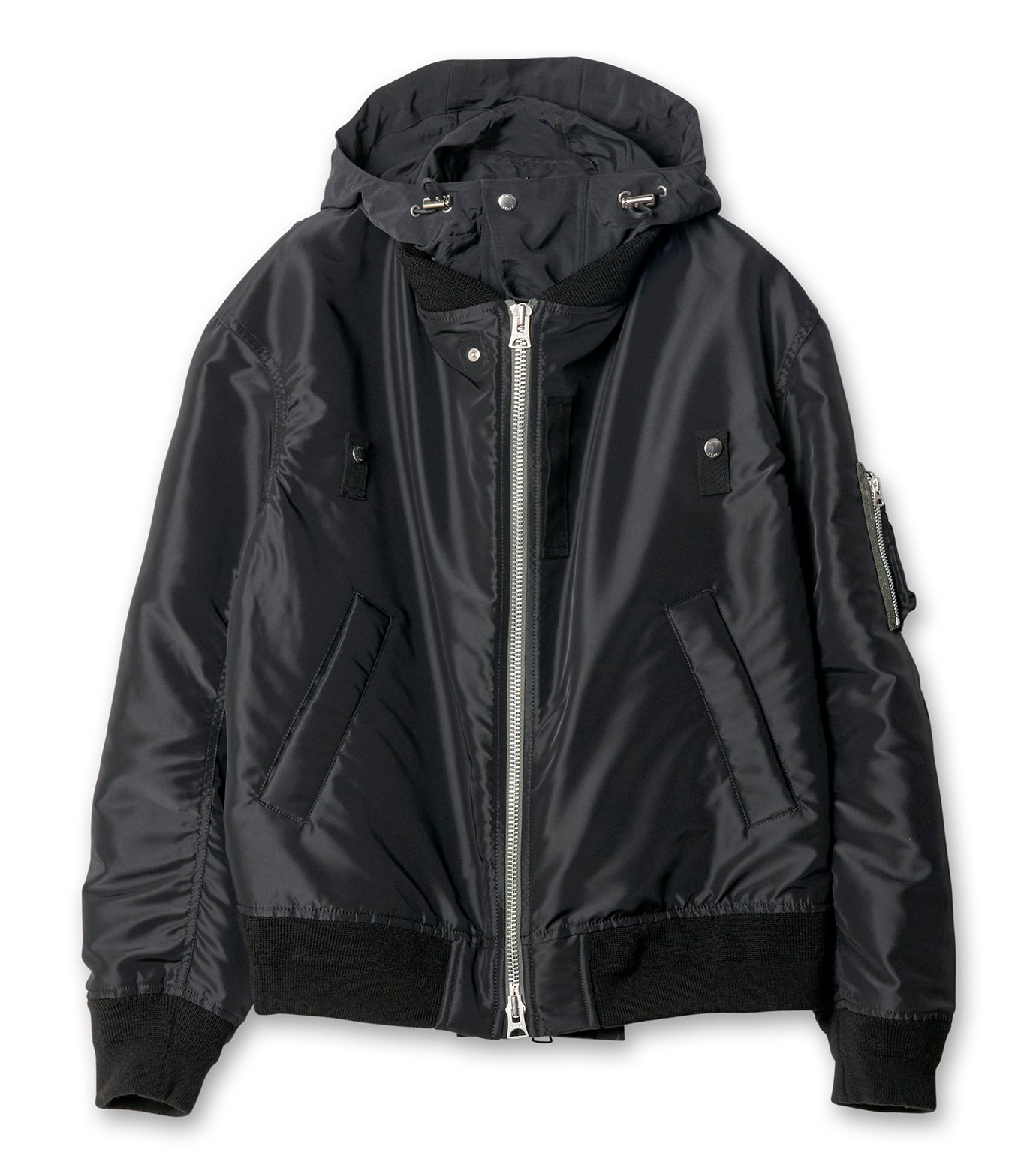 サカイ - sacai | Nylon Twill x Grosgrain Blouson-Black-2の