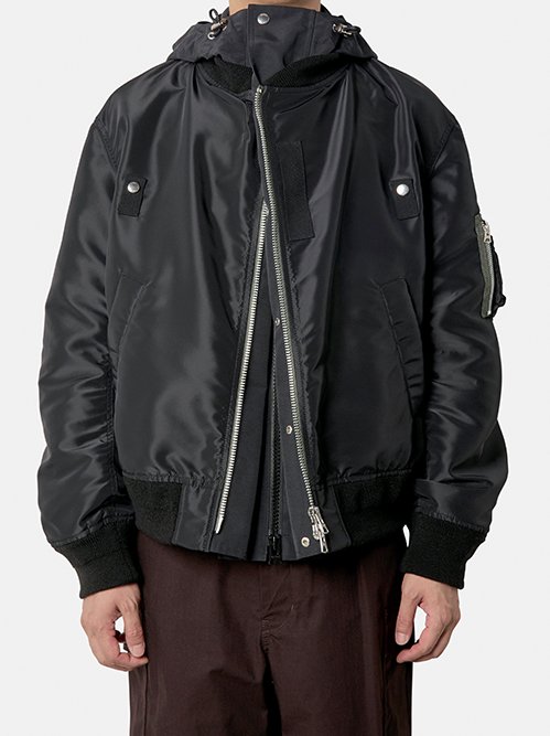 サカイ - sacai | Nylon Twill x Grosgrain Blouson-Black-2の