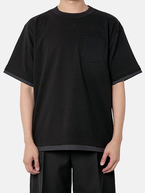 サカイ - sacai | Cotton Jersey T-Shirt-Black-2の通販