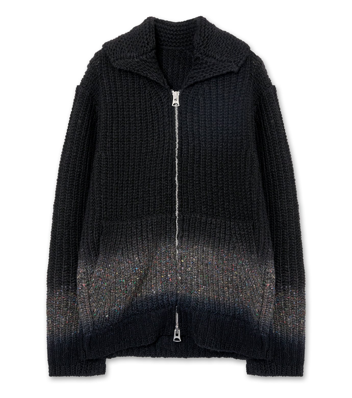 サカイ - sacai | Garment Dye Wool Knit Cardigan-Black-2の