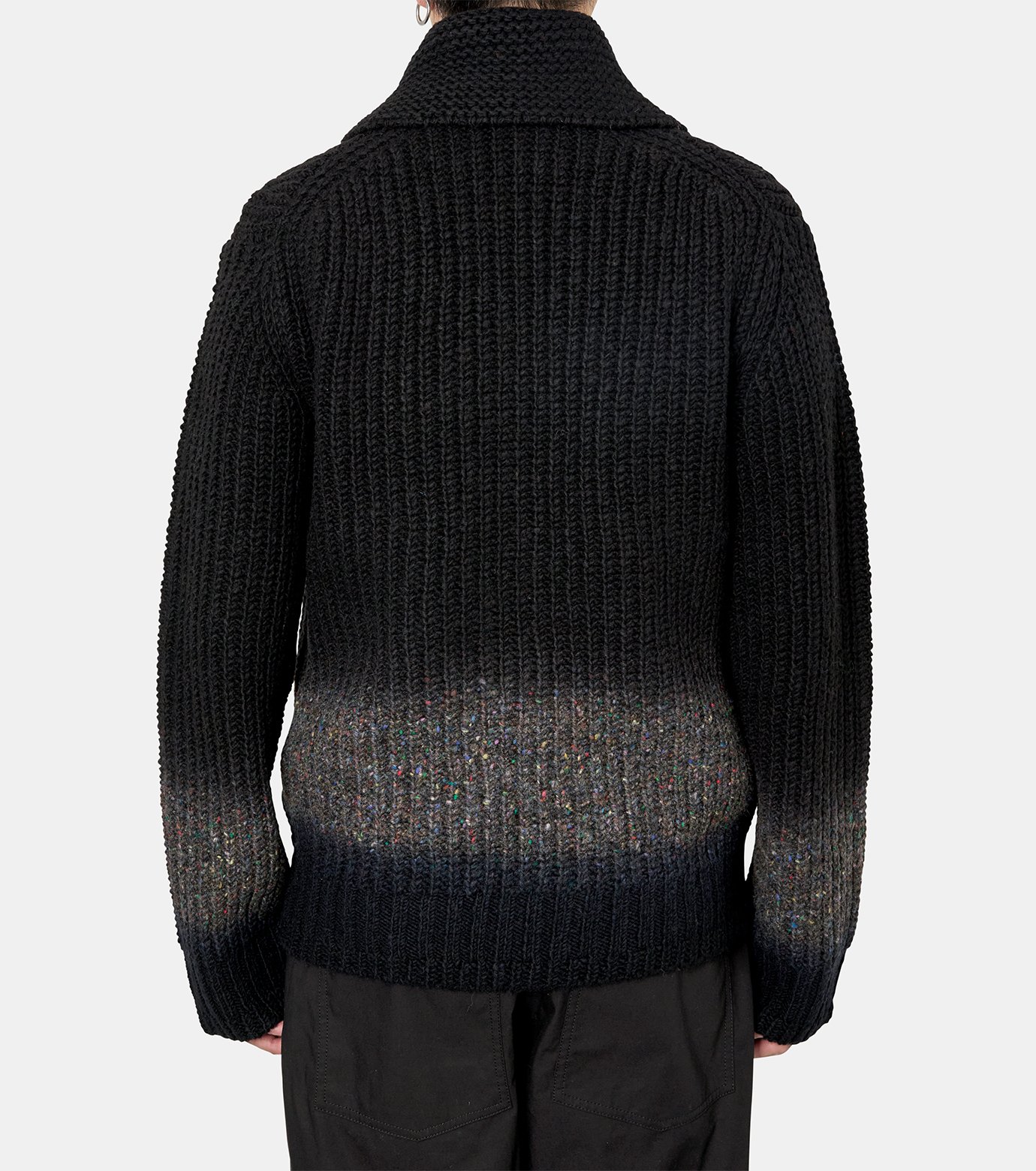 サカイ - sacai | Garment Dye Wool Knit Cardigan-Black-2の