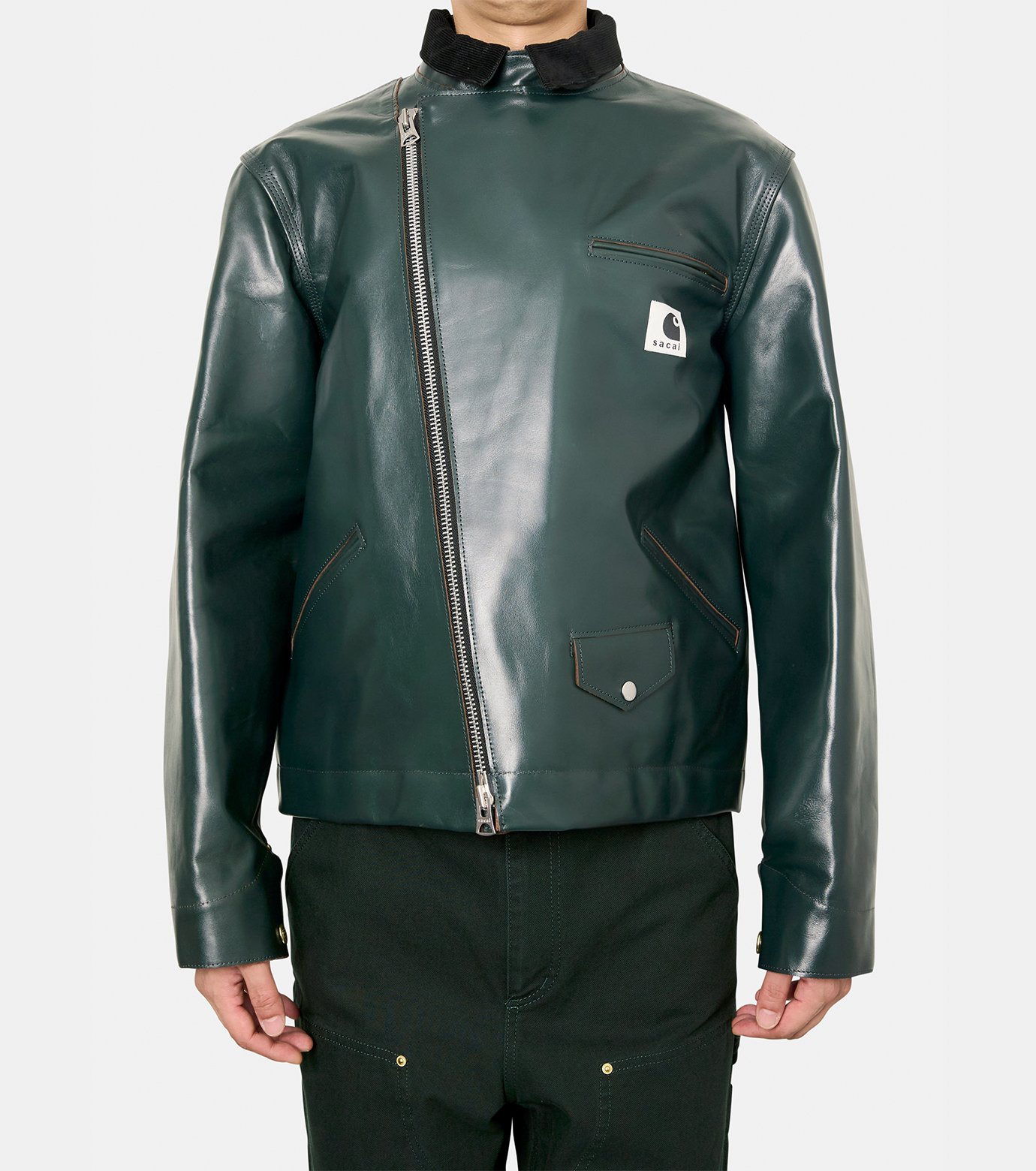 サカイ - sacai | Carhartt WIP Leather Jacket-Green-2の通販