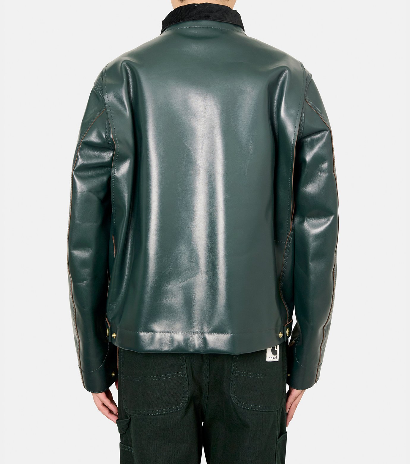 サカイ - sacai | Carhartt WIP Leather Jacket-Green-3の通販