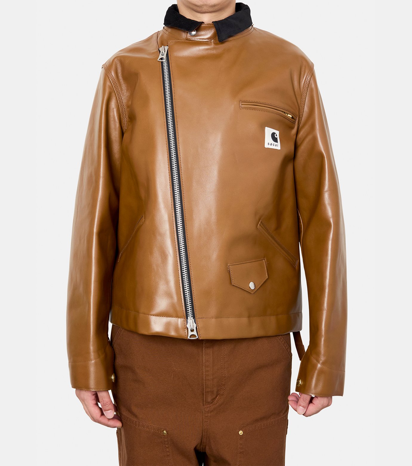 サカイ - sacai | Carhartt WIP Leather Jacket-Brown-2の通販