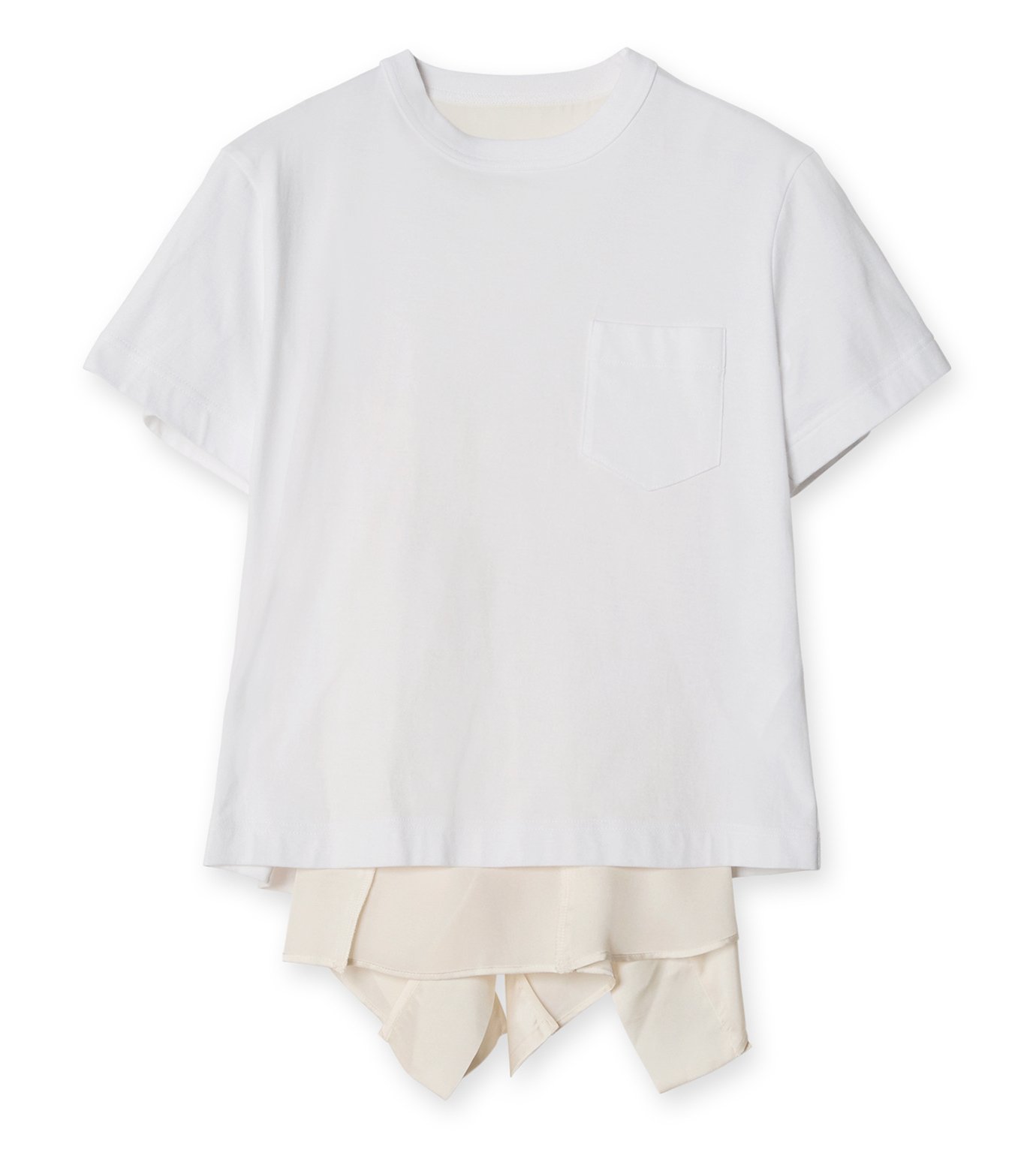 サカイ - sacai | Satin x Jersey T-Shirt-White-1の通販