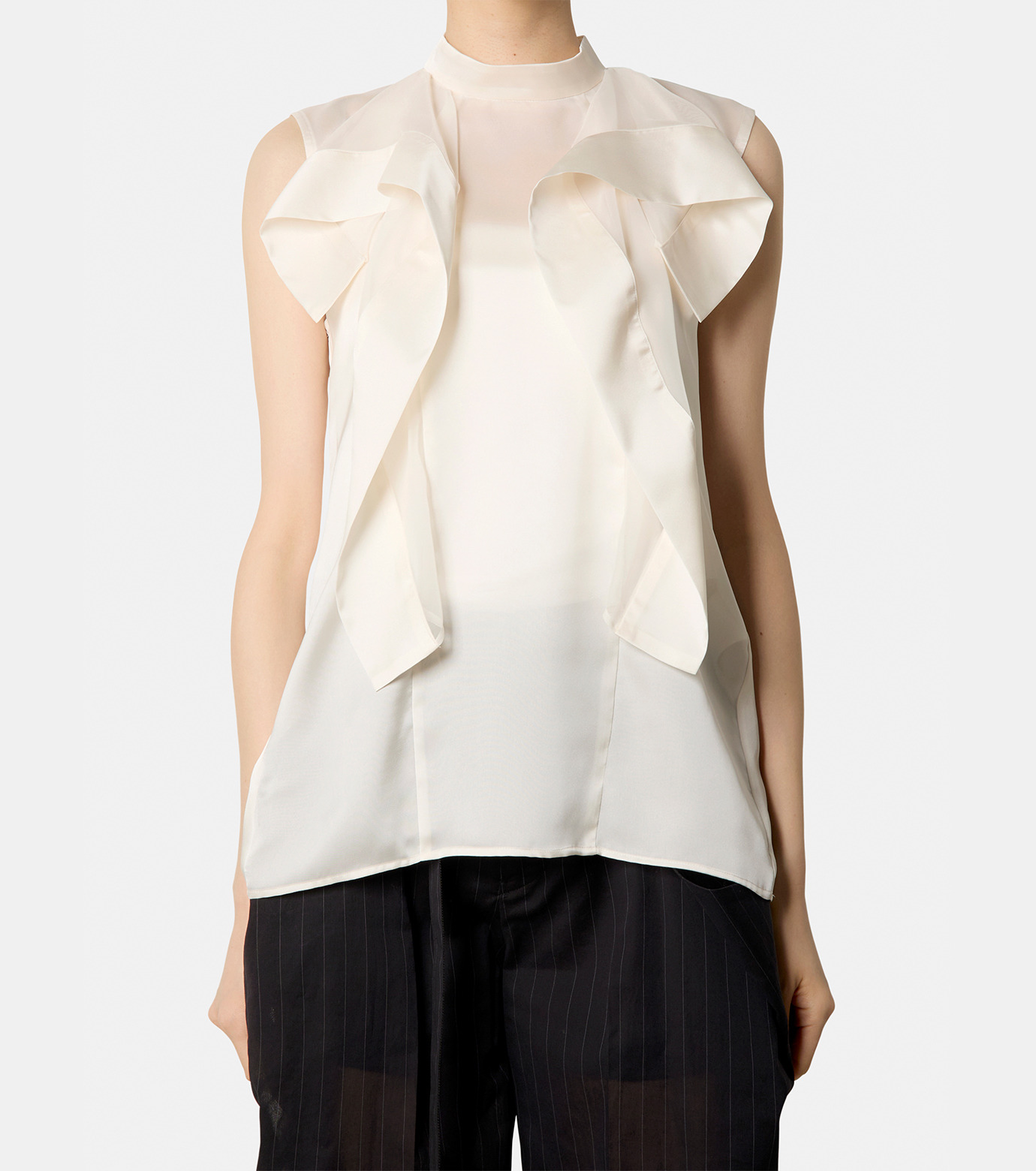 ■sacai■サカイ■Mixed Media Satin & Chiffon Top■トップス Sacai Mixed Media Denim & Chiffon Shirt | Nordstrom