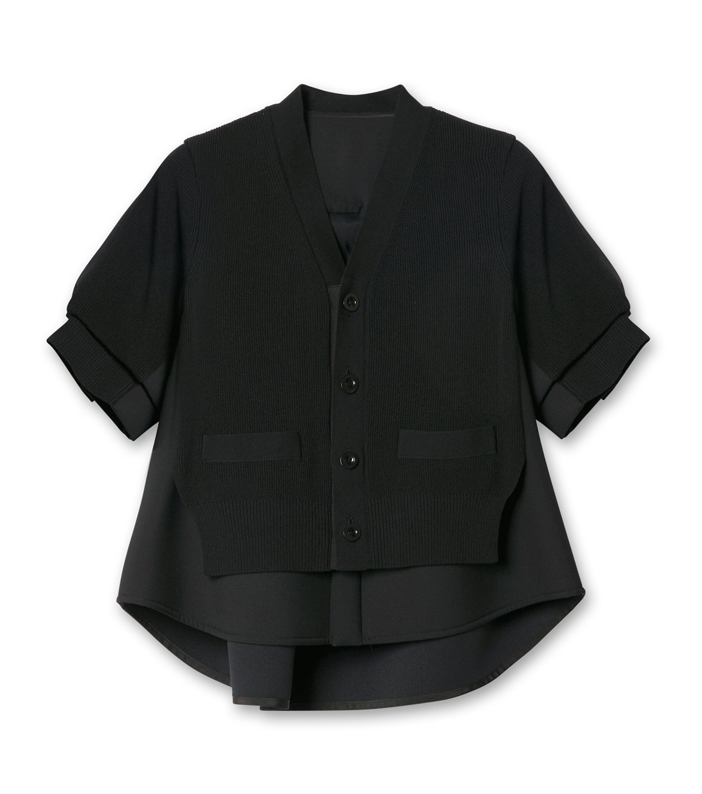 サカイ - sacai | Suiting Mix Knit Cardigan-Black-1の通販