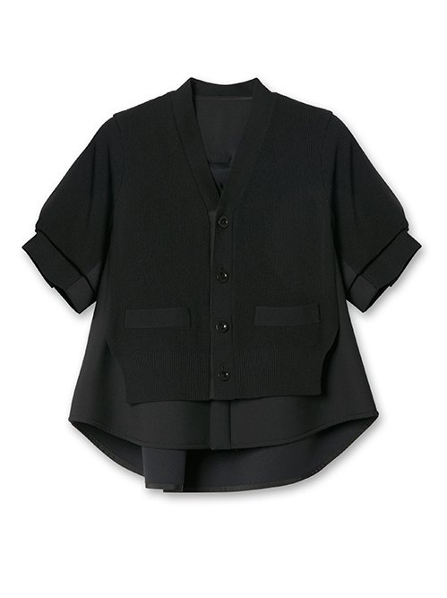 サカイ - sacai | Suiting Mix Knit Cardigan-Black-1の通販