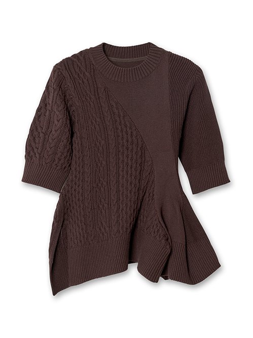 サカイ - sacai | Cable Knit Pullovr-Brown-1の通販 | RESTIR