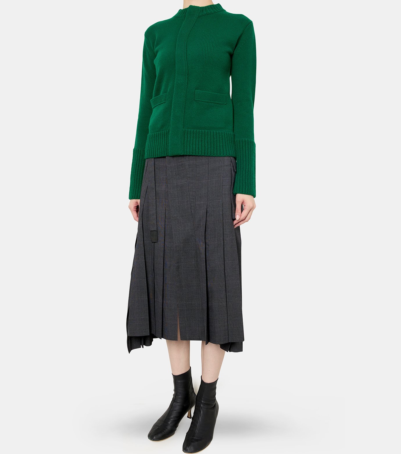 サカイ - sacai | Wool Knit Cardigan-Green-1の通販 | RESTIR リステア