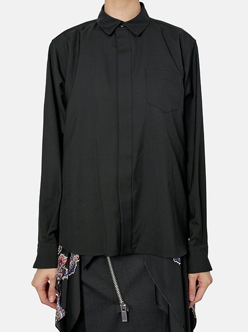 た*し様 sacai サカイ - sacai | Suiting x Paisley Print Shirt-Black-1の通販